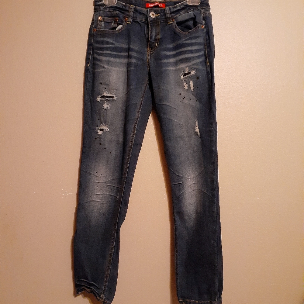 Unionbay Distressed Mid Rise Vintage Peg Jeans